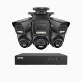 H500P - Zestaw do Monitoringu PoE 6 Kamery (3 Tubowa & 3 Kopułkowa) 3K z 8-Kanałowy Rejestratorem NVR, Noktowizja Pelny Kolor & EXIR, rozdzielczość 3072*1728, przysłona f/1.6 (0.005 Lux), detekcja ludzi i pojazdów, wbudowany mikrofon, IP67